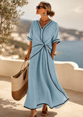 Athena – Draped Maxi Dress | Flowing Summer Occasion Dress