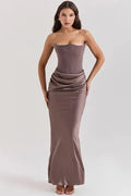 Valentina – Satin Corset Evening Gown | Strapless Statement Dress for Black-Tie Events